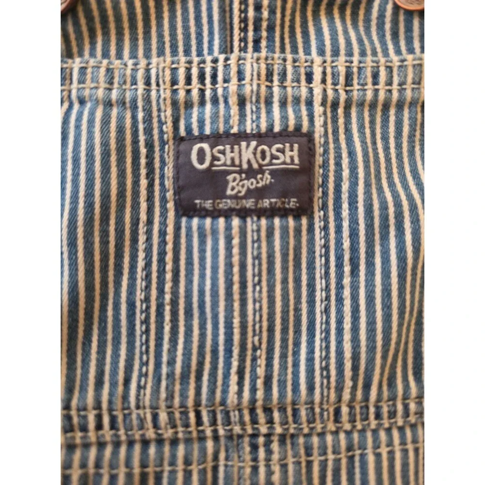 OshKosh B'Gosh 28 Months  Overalls Railroad Stripe USA Made